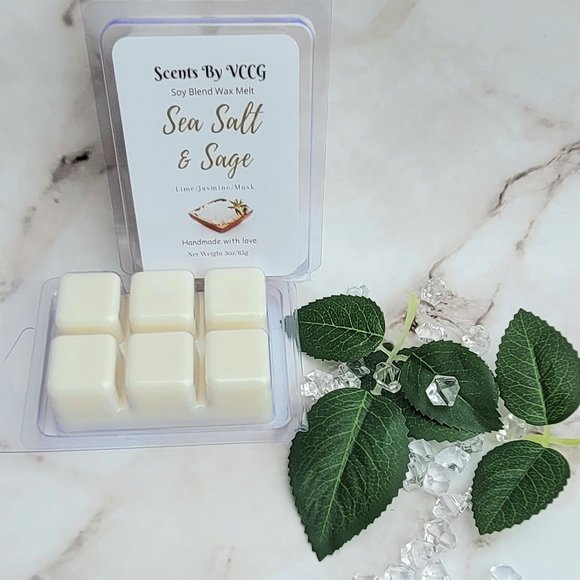 Sea Salt and Sage Soy Blend Wax Melt - Picture 3 of 3